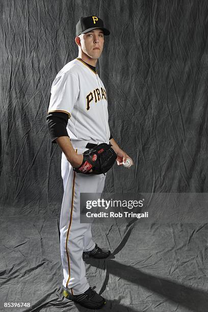 Paul Maholm of the Pittsburgh Pirates poses during photo day at the Pirates spring training complex on February 22, 2009 in Bradenton, Florida.