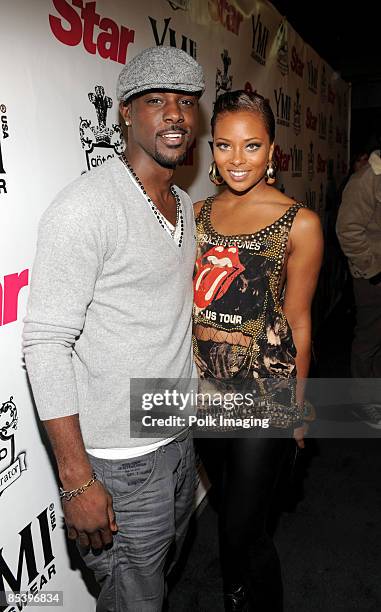 Eva Marcille and fiance Lance Gross arrive to the Star Magazine Celebration of the Young Hollywood Issue at Apple Lounge in West Hollywood, CA on...