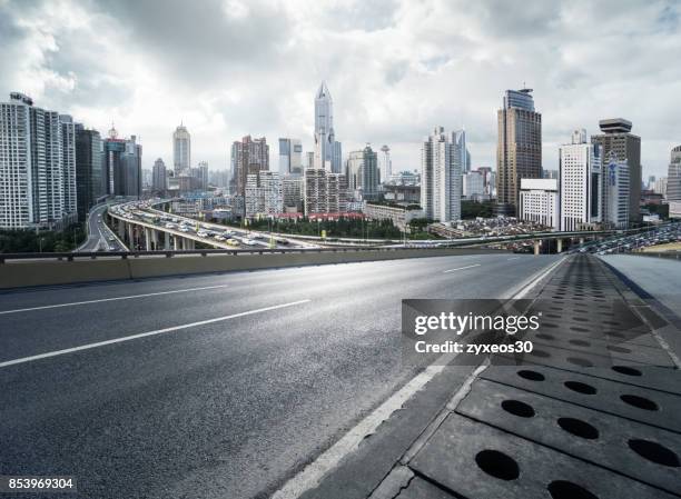 viaduct of the people's square in shanghai,china - east asia, - shanghai bridge stock pictures, royalty-free photos & images