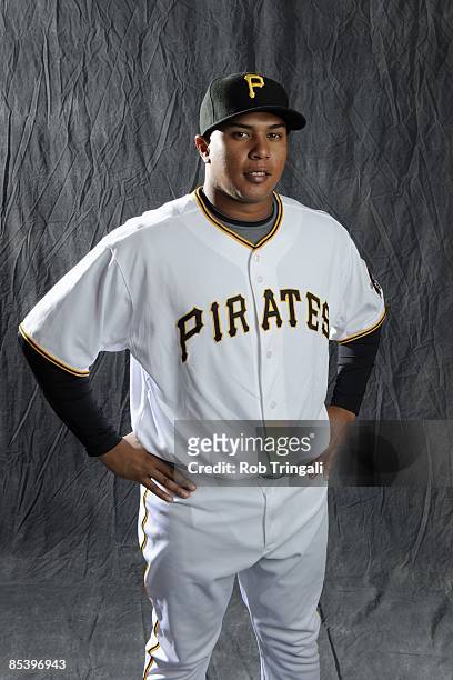 Jose Tabata of the Pittsburgh Pirates poses during photo day at the Pirates spring training complex on February 22, 2009 in Bradenton, Florida.