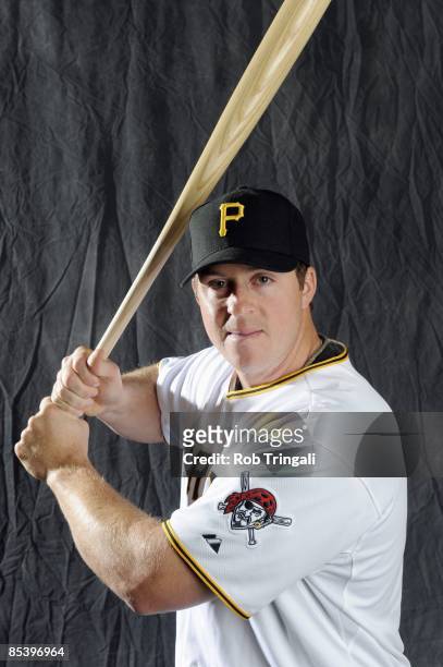 Erik Kratz of the Pittsburgh Pirates poses during photo day at the Pirates spring training complex on February 22, 2009 in Bradenton, Florida.