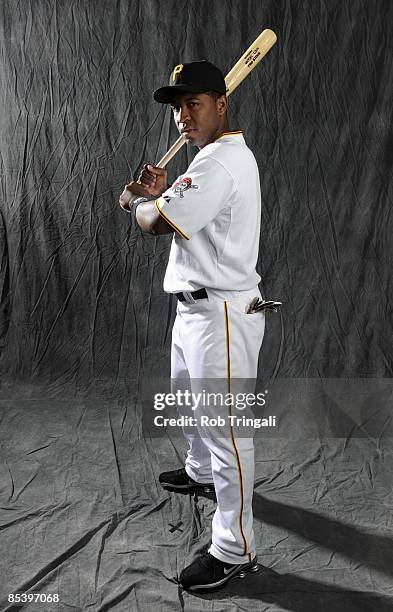 Robinzon Diaz of the Pittsburgh Pirates poses during photo day at the Pirates spring training complex on February 22, 2009 in Bradenton, Florida.