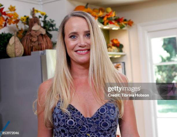 Linda Miller Nicholson visits the set of Hallmark's 'Home and Family' at Universal Studios Hollywood on September 25, 2017 in Universal City,...