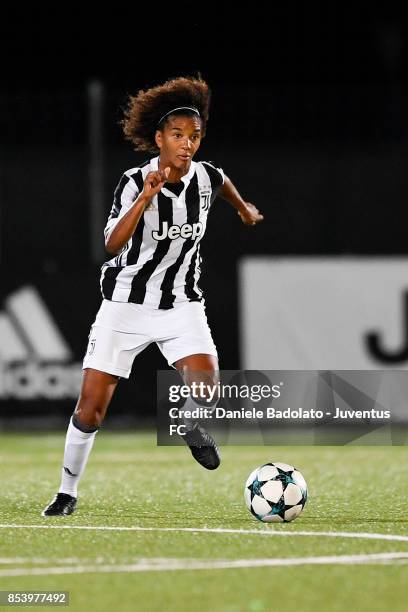 Sara Gama during a friendly match between Juventus Women and FC Internazionale Women on September 22, 2017 in Vinovo, Italy.