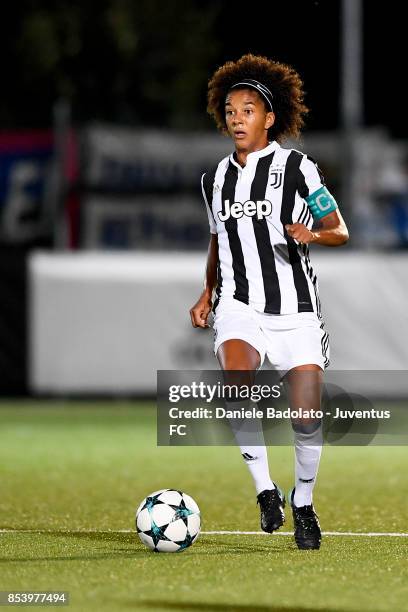 Sara Gama during a friendly match between Juventus Women and FC Internazionale Women on September 22, 2017 in Vinovo, Italy.