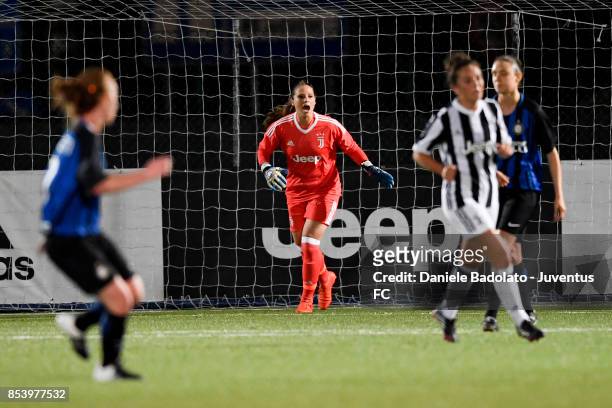 Laura Giuliani during a friendly match between Juventus Women and FC Internazionale Women on September 22, 2017 in Vinovo, Italy.