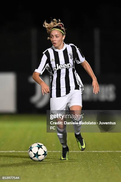 Benedetta Glionna during a friendly match between Juventus Women and FC Internazionale Women on September 22, 2017 in Vinovo, Italy.