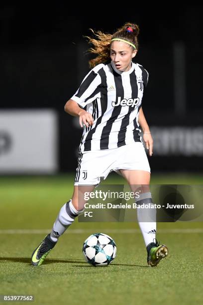 Benedetta Glionna during a friendly match between Juventus Women and FC Internazionale Women on September 22, 2017 in Vinovo, Italy.