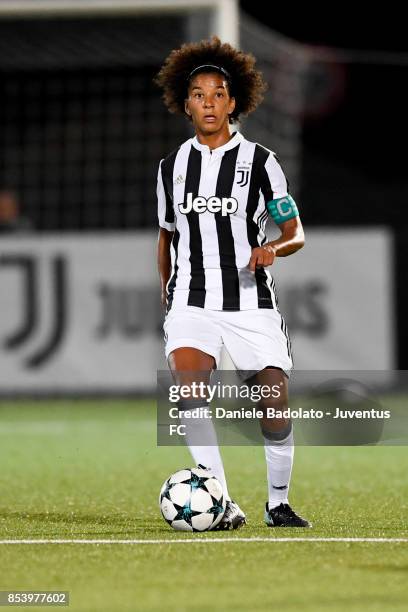 Sara Gama during a friendly match between Juventus Women and FC Internazionale Women on September 22, 2017 in Vinovo, Italy.