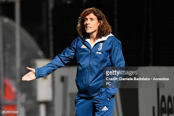 Rita Guarino during a friendly match between Juventus Women and FC Internazionale Women on September 22, 2017 in Vinovo, Italy.