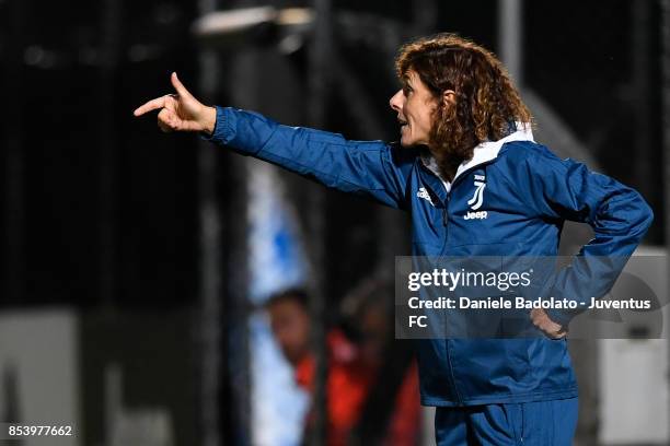 Rita Guarino during a friendly match between Juventus Women and FC Internazionale Women on September 22, 2017 in Vinovo, Italy.