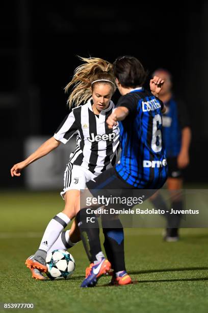 Kathrin Elizabeth Rood during a friendly match between Juventus Women and FC Internazionale Women on September 22, 2017 in Vinovo, Italy.