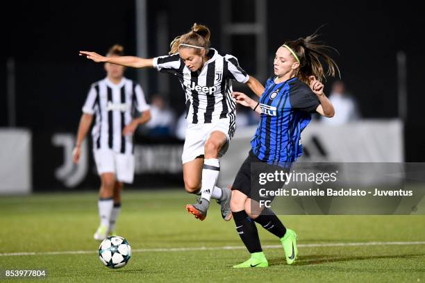 Kathrin Elizabeth Rood during a friendly match between Juventus Women and FC Internazionale Women on September 22, 2017 in Vinovo, Italy.