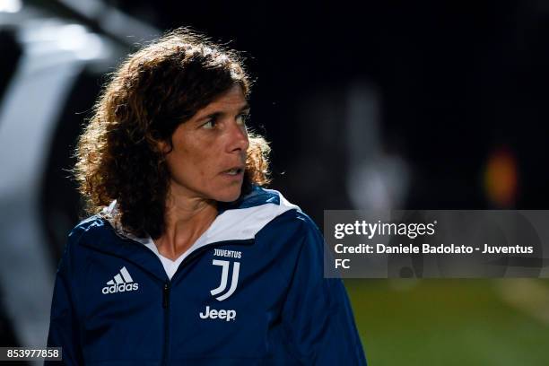 Rita Guarino during a friendly match between Juventus Women and FC Internazionale Women on September 22, 2017 in Vinovo, Italy.