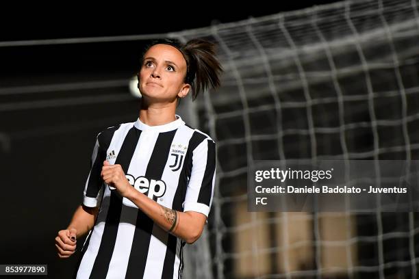 Barbara Bonansea during a friendly match between Juventus Women and FC Internazionale Women on September 22, 2017 in Vinovo, Italy.