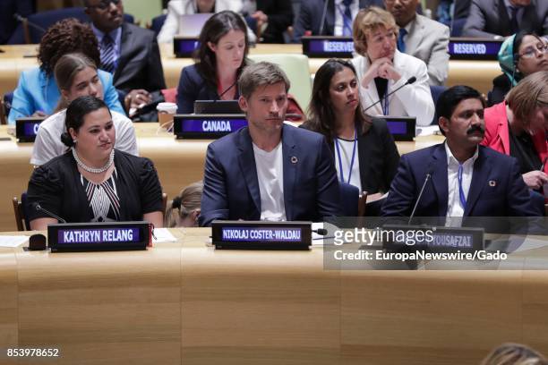 Game of Thrones actor Nikolaj Coster-Waldau during a high-level event on Financing the Future of Education at the United Nations headquarters in New...