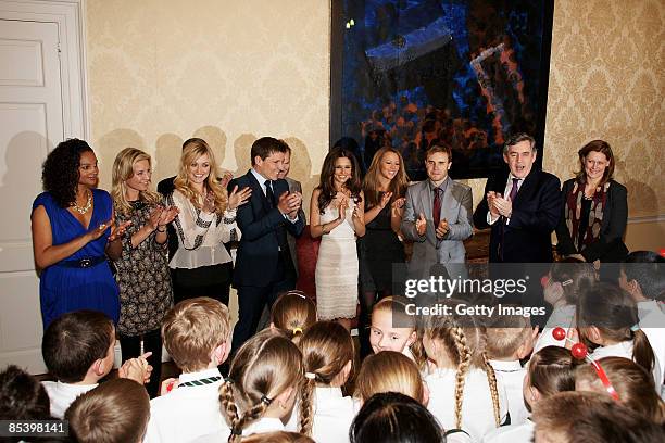 Gordon Brown , Sarah Brown, Fearne Cotton, Cheryl Cole, Ronan Keating, Chris Moyles, Gary Barlow, Kimberley Walsh, Ben Shepherd and Alysha Dixon...