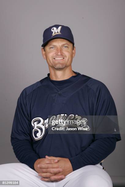 Trevor Hoffman of the Milwaukee Brewers poses during Photo Day on Thursday, February 19, 2009 at Maryvale Baseball Park in Phoenix, Arizona.