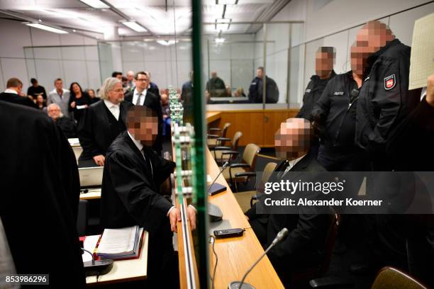 Hasan C. Arrives for the first day of his trial on terror charges at the Oberlandesgericht Celle courthouse on September 26, 2017 in Celle, Germany....