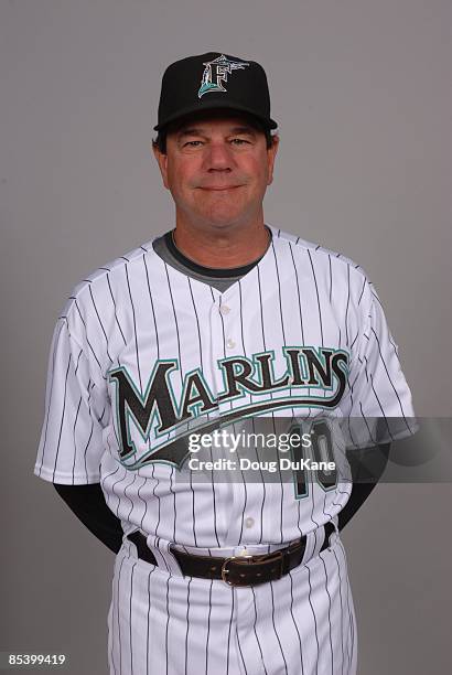 Carlos Tosca of the Florida Marlins poses during Photo Day on Sunday, February 22, 2009 at Roger Dean Stadium in Jupiter, Florida.