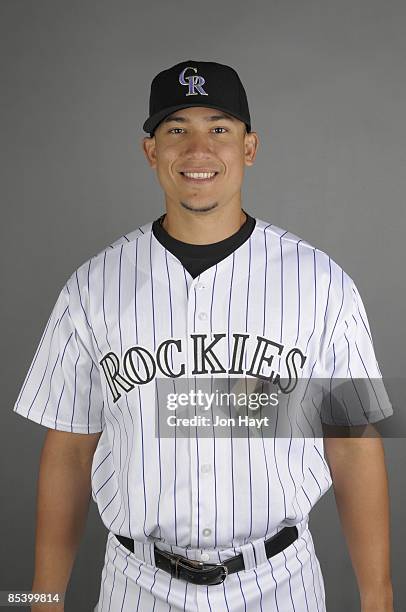 Carlos Gonzalez of the Colorado Rockies poses during Photo Day on Sunday, February 22, 2009 at Hi Corbett Field in Tucson, Arizona.