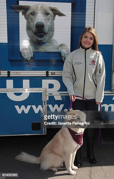 Actress Kathryn Erbe with her mutt-i-gree Lilah, attends the 9th annual Tour for Life send-off at the North Shore Animal League America on March 12,...