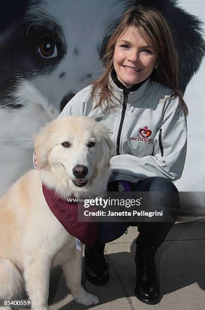 Actress Kathryn Erbe with her mutt-i-gree Lilah attends the 9th annual Tour for Life send-off at the North Shore Animal League America on March 12,...