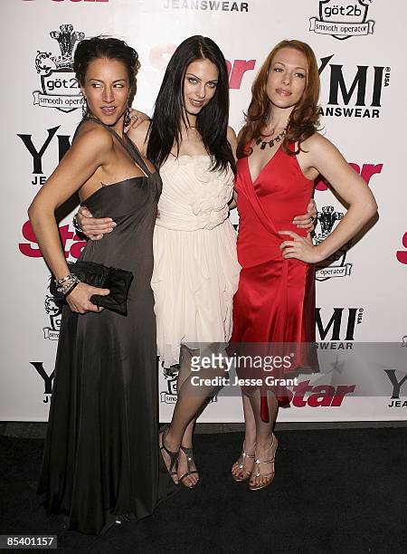 Actresses America Olivo, Julia Voth and Erin Cummings arrive at Star Magazine's Young Hollywood Issue party at the Apple Restaurant & Lounge on March...