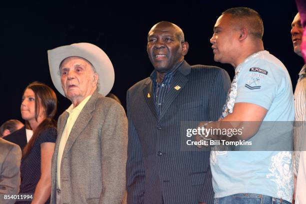 September 25: Jake LaMotta and Emille Griffin appear at the Daily News Golden Gloves ceremony at Madison Square Garden April 17, 2009 in New York...