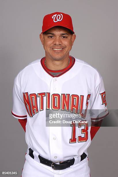 Alex Cintron of the Washington Nationals poses during Photo Day on Saturday, February 21, 2009 at Space Coast Stadium in Viera, Florida.