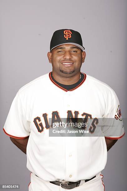 Pablo Sandoval of the San Francisco Giants poses during Photo Day on Monday, February 23, 2009 at Scottsdale Stadium in Scottsdale, Arizona.