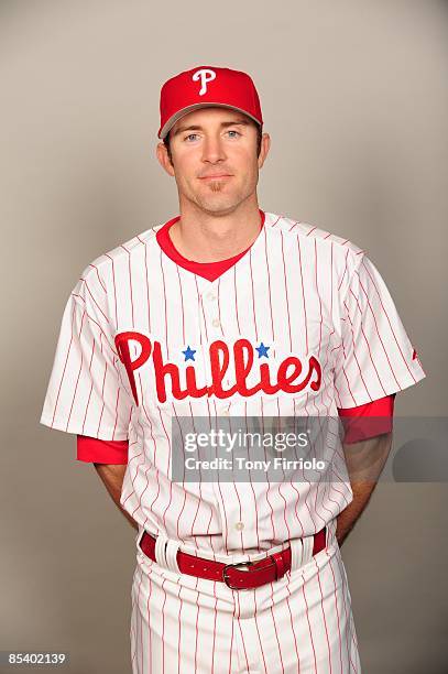 Chase Utley of the Philadelphia Phillies poses during Photo Day on Friday, February 20, 2009 at Bright House Networks Field in Clearwater, Florida.