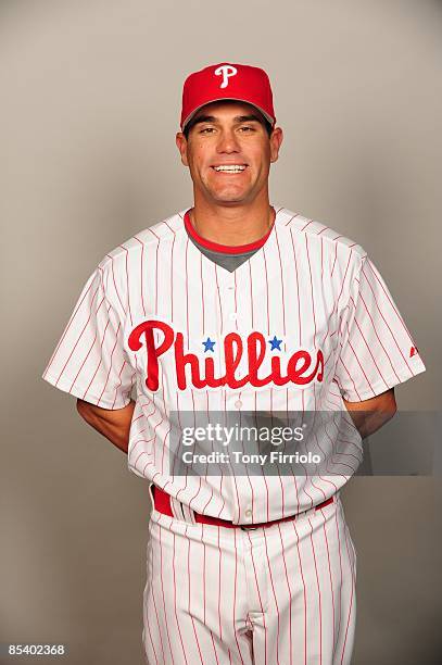 Marcus Giles of the Philadelphia Phillies poses during Photo Day on Friday, February 20, 2009 at Bright House Networks Field in Clearwater, Florida.