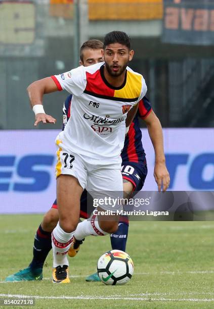 Achraf Lazaar of Benevento during the Serie A match between FC Crotone and Benevento Calcio at Stadio Comunale Ezio Scida on September 24, 2017 in...