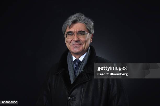 Josef Kaeser, chief executive officer of Siemens AG,poses for a photograph following a Bloomberg Television interview at the World Economic Forum in...