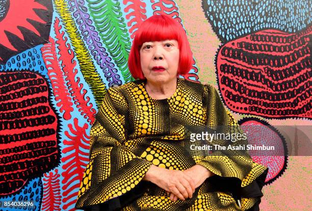 Artist Yayoi Kusama attends the opening ceremony of the Yayoi Kusama Museum on September 26, 2017 in Tokyo, Japan. The museum opens on October 1.