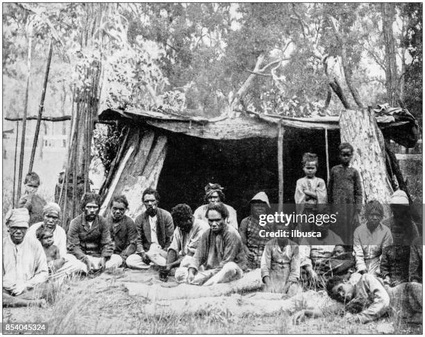 first peoples of australia - history stock illustrations