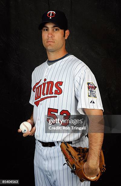 Nick Blackburn of the Minnesota Twins poses during photo day at the Twins spring training complex on February 23, 2008 in Fort Myers, Florida.