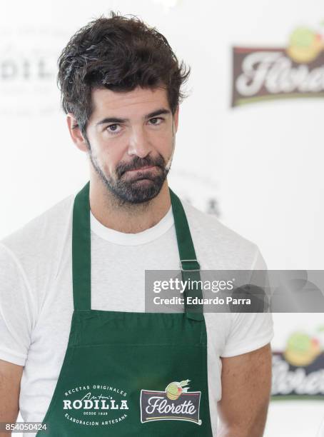 Actor Miguel Angel Munoz attends the Florette and Rodilla salads workshop at Rodilla store on September 26, 2017 in Madrid, Spain.