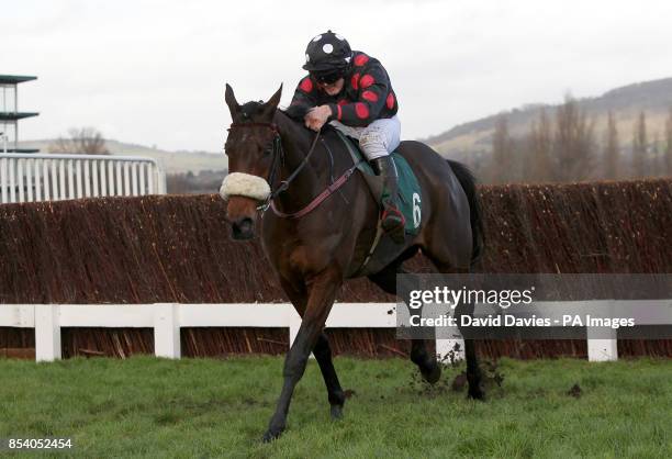 Imperial Shabra ridden by jockey R. P. Treacy in action during The Jenny Mould Memorial Handicap Chace