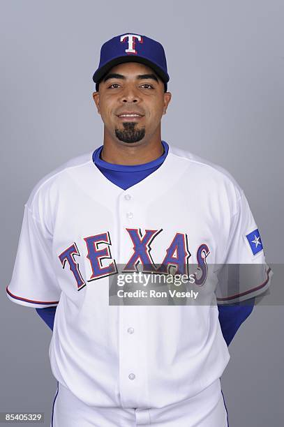Nelson Cruz of the Texas Rangers poses during Photo Day on Tuesday, February 24, 2009 at Surprise Stadium in Surprise, Arizona.