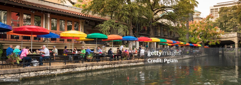 San Antonio Riverwalk canal panorama