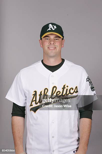 Vin Mazzaro of the Oakland Athletics poses during Photo Day on Sunday, February 22, 2009 at Phoenix Municipal Stadium in Phoenix, Arizona.