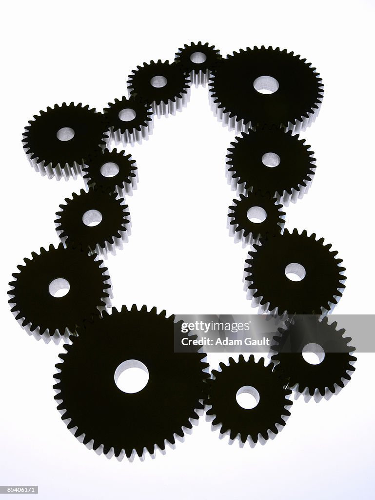 Group of cogs in circle