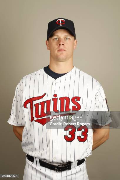 Justin Morneau of the Minnesota Twins poses during Photo Day on Monday, February 23, 2009 at Hammond Stadium in Fort Myers, Florida.