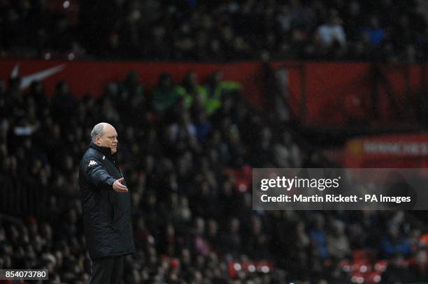 Fulham manager Martin Jol on the touchline