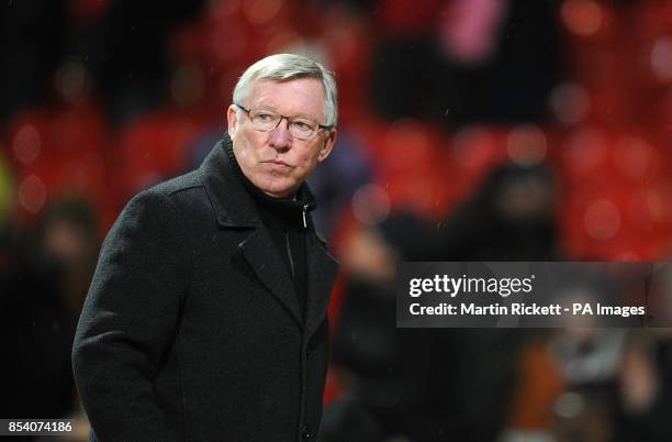 Manchester United manager Sir Alex Ferguson leaves the touchline after the final whistle