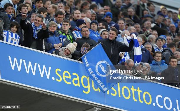 Brighton and Hove Albion fans in the stands