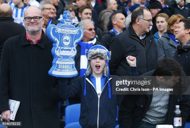 Brighton and Hove Albion fans in the stands