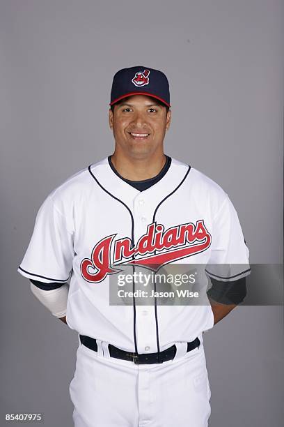 Victor Martinez of the Cleveland Indians poses during Photo Day on Saturday, February 21, 2009 at Goodyear Ballpark in Goodyear, Arizona.